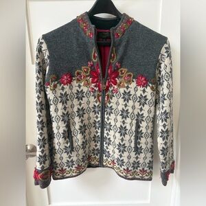 Icelandic full zip lined sweater